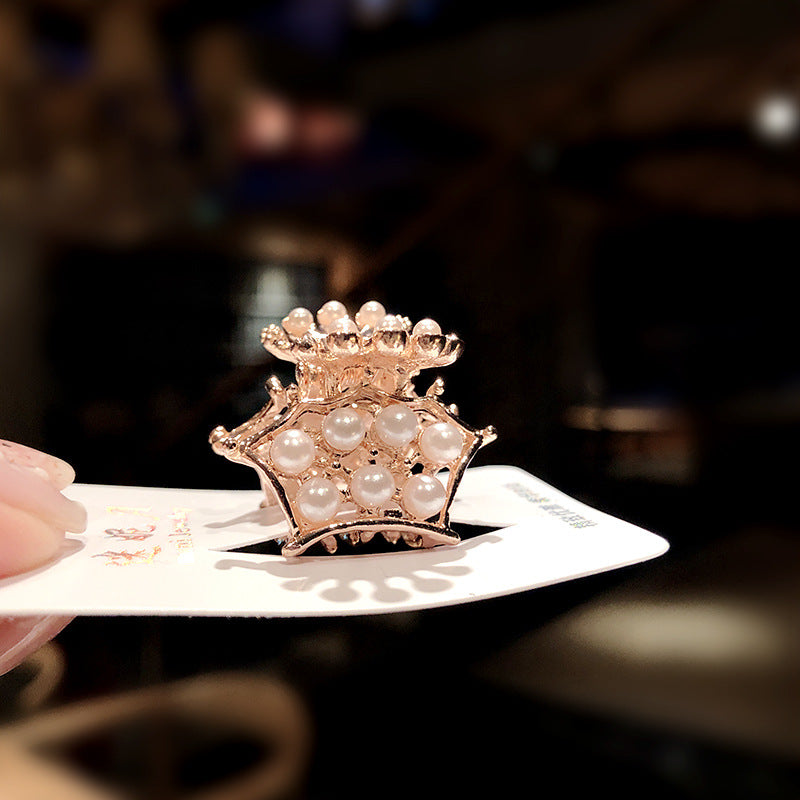 Wholesale women's exquisite pearl geometric small gripper  side or top ponytail clip